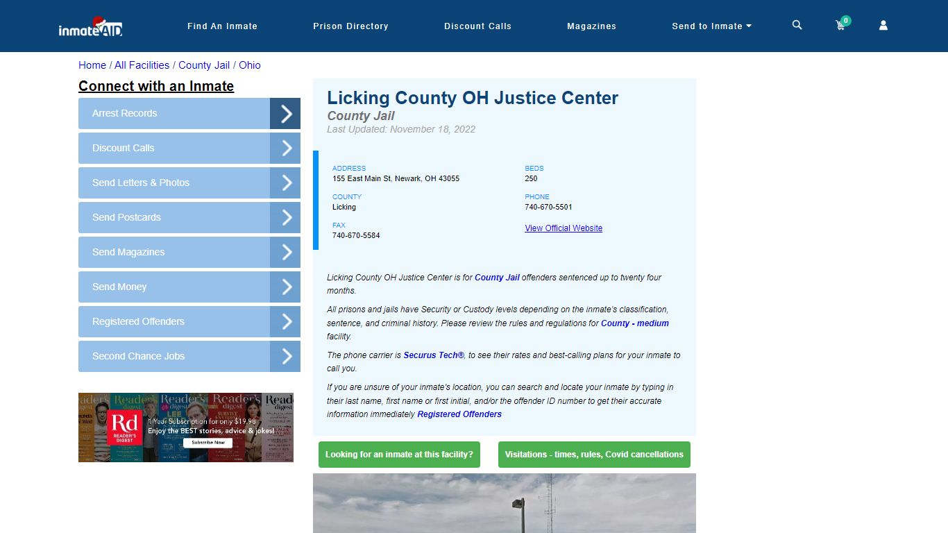 Licking County OH Justice Center - Inmate Locator - Newark, OH